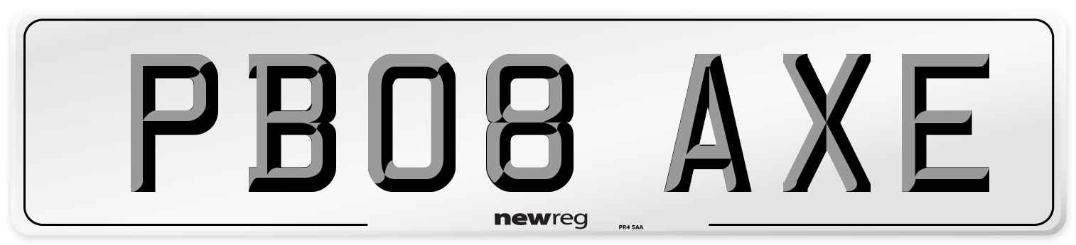 PB08 AXE Number Plate from New Reg